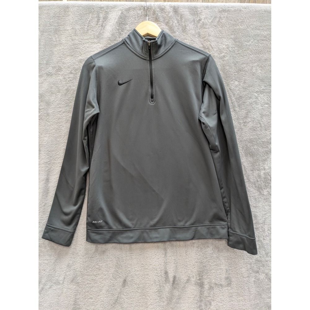 Athletic Quarter Zip Pullover Mens M Nike Dri-Fit Grey Mock Neck Long Sleeve